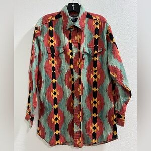 Vintage Brooks & Dunn Multicolor Geometric Shirt Jacket